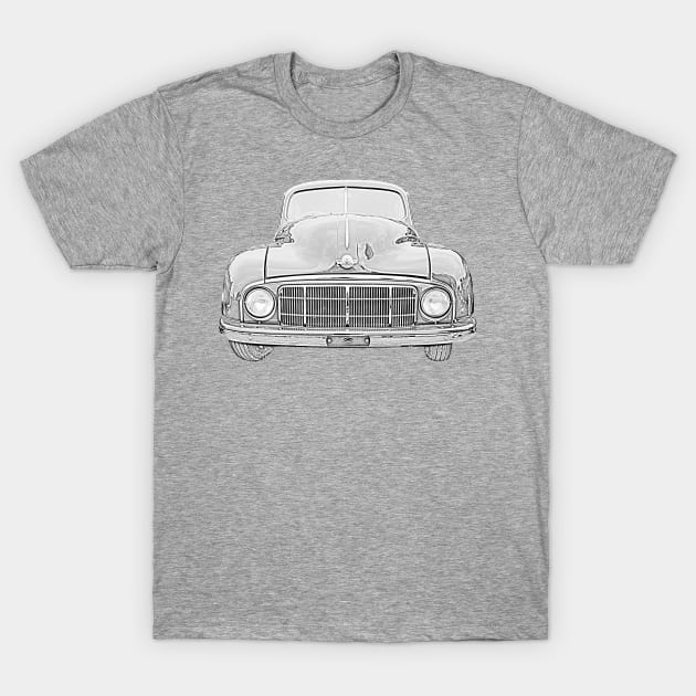 Morris Minor MM 1950s British classic car T-Shirt by soitwouldseem